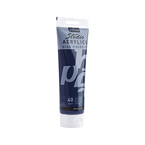 Pebeo 169-040 Studio Acrylics High Viscosity, Fine Acrylic, 250 ml - Payne's Grey - color: Payne's Grey, size: 8.45 Fl Oz (Pack of 1)