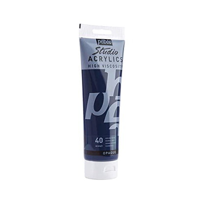 Pebeo 169-040 Studio Acrylics High Viscosity, Fine Acrylic, 250 ml - Payne's Grey - color: Payne's Grey, size: 8.45 Fl Oz (Pack of 1)