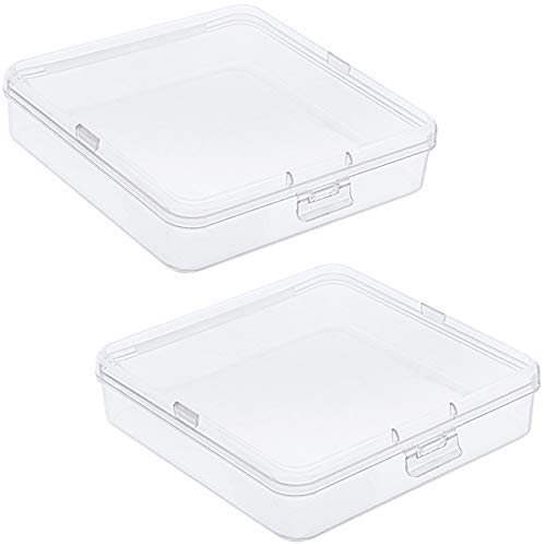 DUOFIRE Plastic Box Organizer, Small Storage Containers, Square 2 Pack - size: Square | 2 Pack