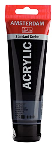 Amsterdam Standard Series Acrylic Tube 120ml Lamp Black 702 (17097022) - color: Lamp Black, size: 4.06 Fl Oz (Pack of 1)