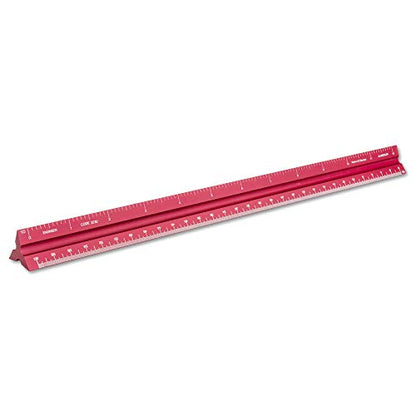 Alumicolor Aluminum Engineer Solid Drafting Scale, 12IN, Red - color: Red, size: 12 Inch, style: Engineer