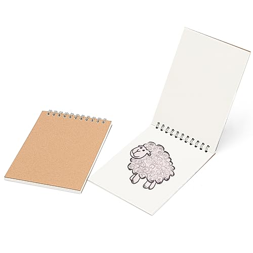 HEIHAK 20 Pack A6 Sketch Notebooks, 120 Pages 60 Sheets Top Spiral Bound Pocket Sketchbooks, Small Spiral Notepads Sketch Pads Bulk for Kids Drawing, Sketching, Painting, Writing, Crafting, 4" x 6" - size: A6 120 Pages 20 PCS