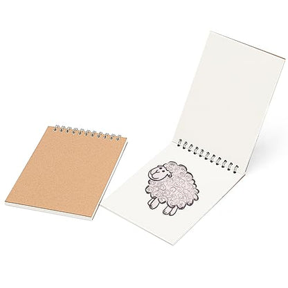 HEIHAK 20 Pack A6 Sketch Notebooks, 120 Pages 60 Sheets Top Spiral Bound Pocket Sketchbooks, Small Spiral Notepads Sketch Pads Bulk for Kids Drawing, Sketching, Painting, Writing, Crafting, 4" x 6" - size: A6 120 Pages 20 PCS