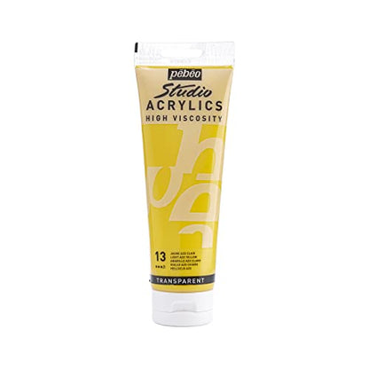 PEBEO Studio Acrylics High Viscosity, Fine Acrylic, 250 ml - Light AZO Yellow, 250 ml Tubes (169-013) - color: Light Azo Yellow, size: 8.45 Fl Oz (Pack of 1)