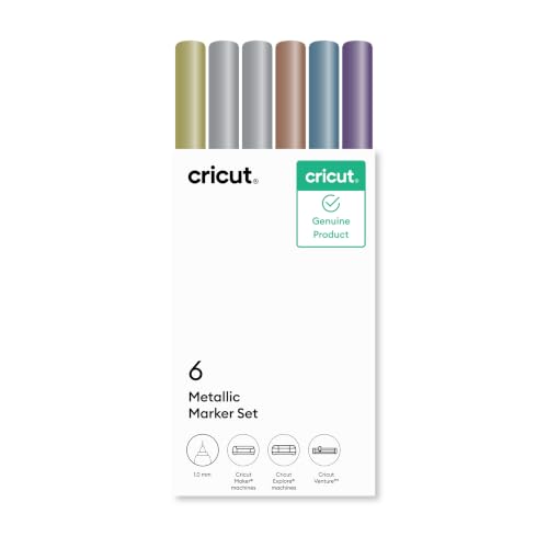 Cricut® Metallic Marker Set, 1.0 mm (6 ct) - color: Variety Pack, size: 1 Count (Pack of 6), style: Compatible with Cricut Explore, Maker, & Venture