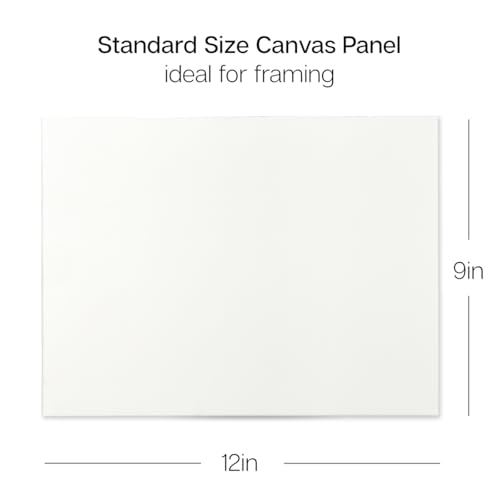 KINGART 826-14 Canvas Panels, 100% Cotton Pre-Primed Gesso Boards for Acrylic, Oil & Mixed Media, White, 9" x 12", Pack of 14 - color: White, size: 9" x 12"
