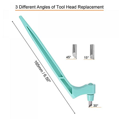uxcell Craft Cutting Tools, 360 Degree Rotating Blades Stainless Steel Cutter with 15 30 45 Degree Blade for DIY Crafts Stencils Scrapbooks, Light Blue - color: Light Blue