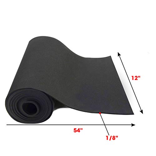 Dualplex Neoprene Sponge Foam Rubber Sheet Roll, 12x54 Inches x 1/8" Thick, Perfect Cosplay Padding, DIY Project Sheet - Easy Cut Non-Adhesive Multi-Function Soundproof Rubber Foam - size: 12X54 inches X 1/8" Thick