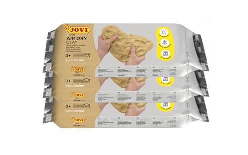 Jovi - Air Dry Clay, Sand Ochre Color, 3 x 1.1 lb, Total of 3.3 lb - color: Ochre, size: 3.3 lb