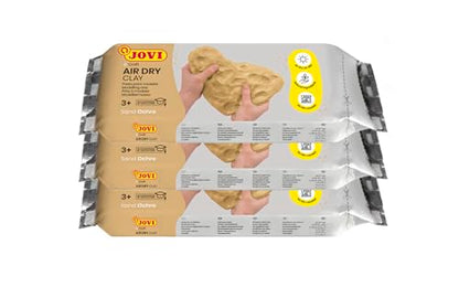 Jovi - Air Dry Clay, Sand Ochre Color, 3 x 1.1 lb, Total of 3.3 lb - color: Ochre, size: 3.3 lb