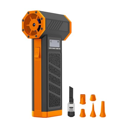 Art Air Blower Tool with Five Different Shaped Nozzles for Accurate Sprayed Control in Acrylic Pouring and Watercolor Ar - color: Orange