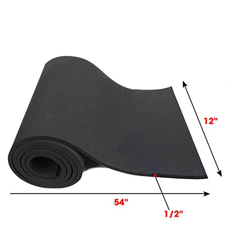 Dualplex Neoprene Sponge Foam Rubber Sheet Roll, 12x54 Inches x 1/2" Thick, Perfect Cosplay Padding, DIY Project Sheet - Easy Cut Non-Adhesive Multi-Function Soundproof Rubber Foam - size: 12X54 inches X 1/2" Thick