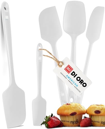 DI ORO Silicone Spatula Set - 600F Heat Resistant, 5-Pc Stone - color: Stone
