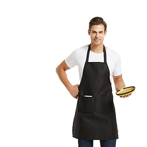 DUSKCOVE 8 PCS Plain Bib Aprons Bulk - Mixed Color Commercial Apron with 2 Pockets for Kitchen Cooking Restaurant BBQ Painting Crafting - color: 8 Colors Mixed