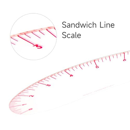 KEARING 24" French Curve Ruler - Clear Plastic Sewing Pattern Making Tool - style: 6224(24")