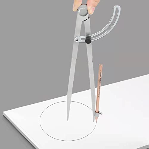 Compass for Woodworking, 8 inch Precision Woodworking Compass with Wing Divider and Pencil Holder, Large Compass for Geometry, Woodworking Compass, Drafting, Drawing Compass - size: 8inch