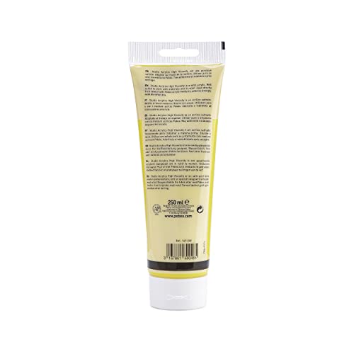 PEBEO Studio Acrylics High Viscosity, Fine Acrylic, 250 ml - Primary Yellow (169-048) - color: Primary Yellow, size: 8.45 Fl Oz (Pack of 1)