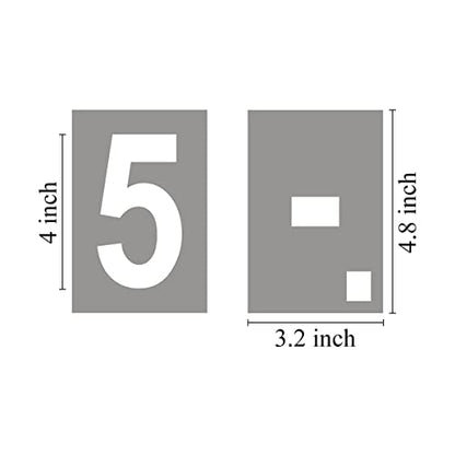 4 Inch Large Number Stencils for Painting - 11 Pack Number Stencil Templates for Curb Address, Cakes, Cookies, Mailboxes and Crafts, Reusable House Numbers Stencils for Wood Signs & Cement Wall Art - size: 4 Inch
