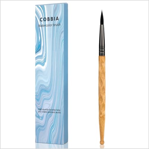 Round Watercolor Brush Size 6 - All-Purpose Squirrel Hair Brush for Watercolor, Acrylic, Ink, Gouache - Hand-Carved & Balanced Handle for Detailed & Washes - size: Size 6