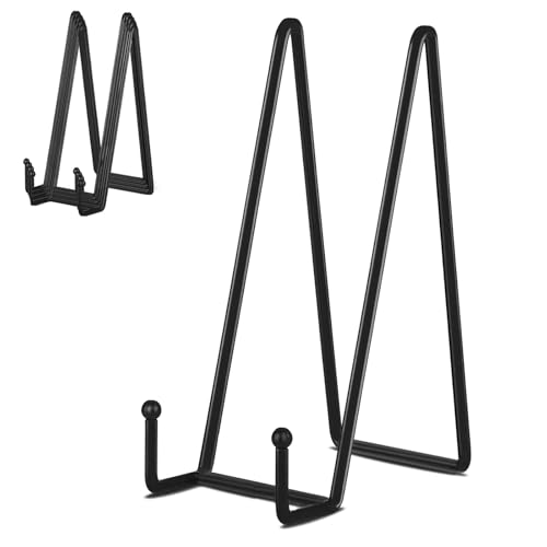 IBosins 5-Pack 10-Inch Plate Holder Display Stands Black Metal Frame Stand - color: Black, size: 10 Inch