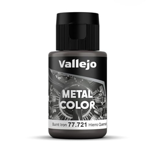 Vallejo - Metal Color | Burnt Iron 32 ml (1.08 fl.oz.) | Faithfully Reproduce Different Metallic Finishes - style: Burnt Iron 32 ml (1.08 fl.oz.)