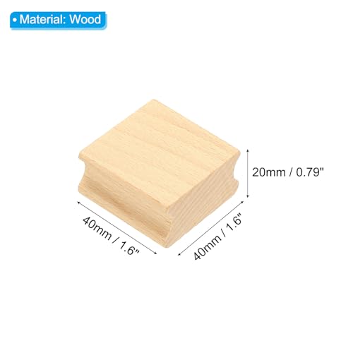 PATIKIL 40x40mm Blank Wood Rubber Stamp Mounts, 5Pcs Wooden Rubber Stamp Handle Hard Wooden Blocks for Making DIY Crafting, Brown - size: 40x40mm