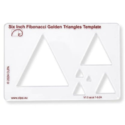 Fibonacci 6" Triangle Drawing Template, Golden Ratio Stencil | Australian Designed and Made; Geometric Stencil for Art; Drafting and Quilting; PETG - style: 6" Triangle