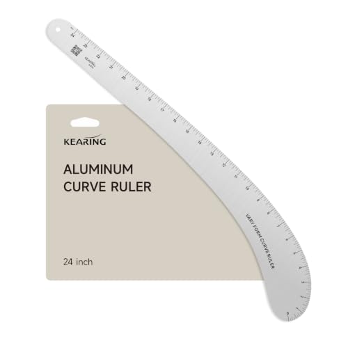 24" Aviation Aluminum Hip Curve Ruler Dual Sided Scales Sewing Tool | 24inch French Curve Ruler for Pattern Making Fashion Design Sewing & Quilting - style: 6224A(24")