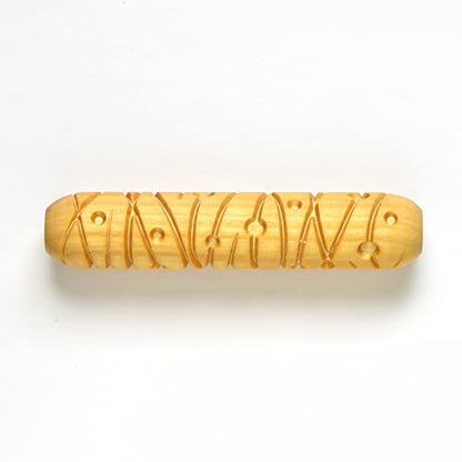MKM Pottery Tools Wood Big Hand Rollers for Clay (BHR-06 Lines and Dots) - color: BHR-06 Lines and Dots