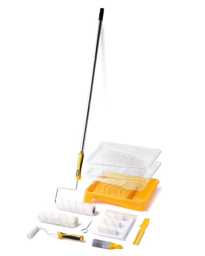 VOOMEY Paint Roller Kit with Extension Pole - 9 Inch Paint Roller with Tray - style: 16 pcs paint roller kit