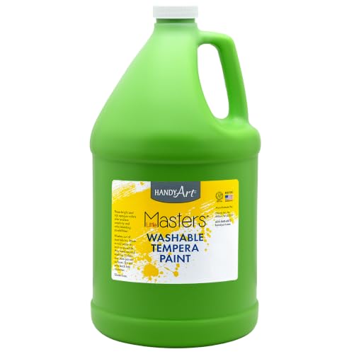 Handy Art Little Masters Washable Tempera Paint, Light Green, Gallon 128 oz | Bright & Mixable, High Opacity, Washable Colors for Classroom, Students, Kids, Young Artists, Safe & Non-Toxic, Made in USA - color: Light Green, size: 128 Fl Oz