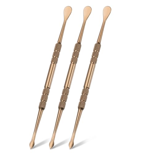 MECCANIXITY 3 Pcs Wax Carving Tools Stainless Steel 4.6 Inch Double-Headed Wax Carving Sculpting Tools for Modeling Sculpting Shaping, Rose Gold - color: Rose Gold
