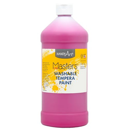 Handy Art Little Masters Washable Tempera Paint, Magenta, 32 oz Bottle - color: Magenta, size: 32 Fl Oz (Pack of 1)