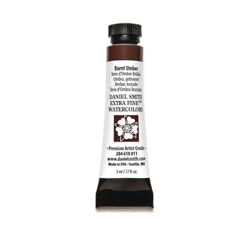 Daniel Smith 284610011 Extra Fine Watercolors Tube, 5ml, Burnt Umber - color: Burnt Umber