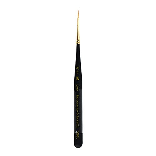 Princeton Mini-Detailer Liner Brush, Synthetic, Short Handle, Size 20/0 inch, 1 Count - color: Black, size: Size 20/0 inch