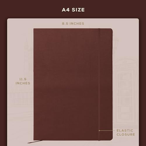 Beechmore Books A4 8.5x11 Mixed Media Sketchbook 160 GSM/98LB with Gift Box - color: Chestnut Brown, size: A4 - 8.5" x 11.5" Large