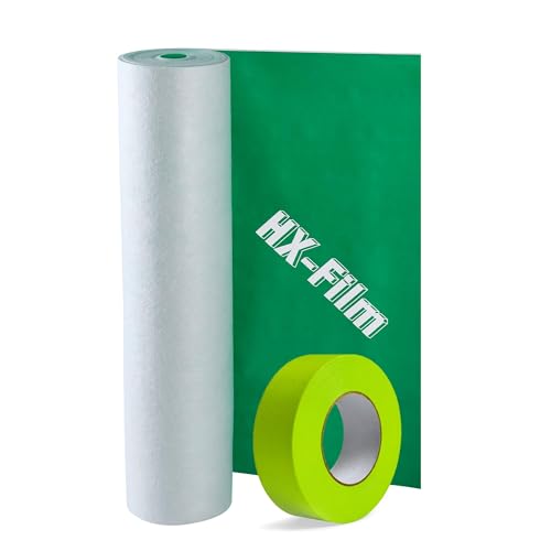 39" x 200' Heavy-Duty Floor Protection | Construction Grade Carpet Protector | Drop Cloth Plastic Film for Hardwood Floors | Waterproof Painters Covering with No Residue (Green) - color: Green, size: 39" x 200'