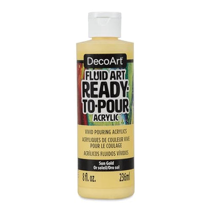 Deco Art Fluid Art Sun Gold | 8oz, Ready-to-Pour, Highly-Pigmented, No Mediums Needed - color: Sun Gold