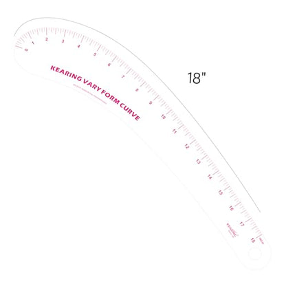 KEARING 18" French Curve Ruler - Clear Plastic Sewing Pattern Making Tool - style: 6218(18")