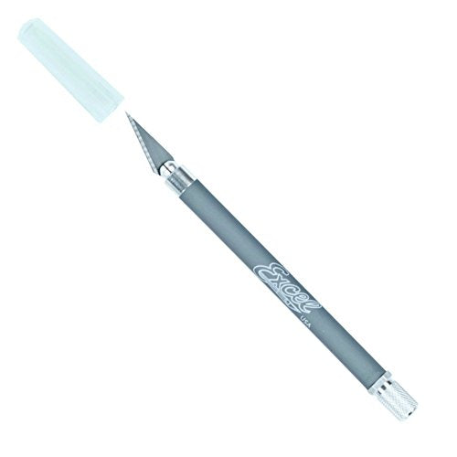 Excel Blades Soft Grip Hobby Knife, K18 with Safety Cap, American Made Light Duty Craft Knife (Grey) - color: Grey (1)