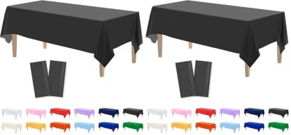 Kopokita 2PCS Black Plastic Tablecloths 54 x 108 Inch, Disposable Table Cloths Rectangle Party Table Covers (Pack of 2) - color: Black, size: Rectangle (4 Pack)