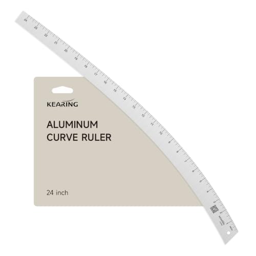 KEARING 24" Aviation Aluminum Hip Curve Ruler for Pattern Making Sewing | Heavy-duty aviation aluminum 24" curve ruler with dual-sided scales for left & right hand. Smooth pattern making tool - style: 6324A