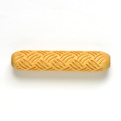 MKM Pottery Tools Wood Big Hand Rollers for Clay (BHR-01 Diagonal Basketweave) - color: BHR-01 Diagonal Basketweave