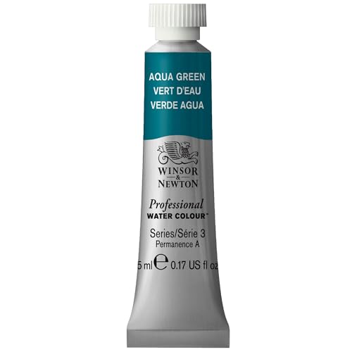 Winsor & Newton Professional Watercolor, 5ml Tube, Aqua Green - color: Aqua Green, style: 0.17-oz Tube