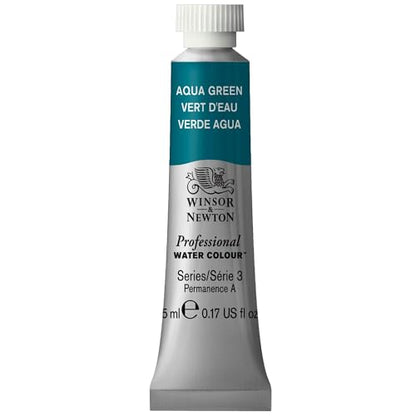 Winsor & Newton Professional Watercolor, 5ml Tube, Aqua Green - color: Aqua Green, style: 0.17-oz Tube