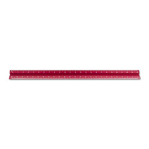 Alumicolor Aluminum Engineer Solid Drafting Scale, 12IN, Red - color: Red, size: 12 Inch, style: Engineer