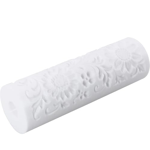 ZCZQC Floral Texture Clay Roller Polymer Clay Texture Roller Embossing Clay Cutter for Use with Cutting Tools 4.72x1.5in for DIY Earrings Jewelry Making Craft Supplies