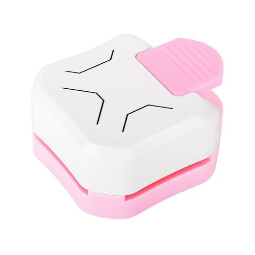 Paper Corner Cutter, Chamfer Corner Punch Corner Puncher for Paper Crafts, 3 in 1 Flat Angle (5mm, 10mm and 15mm) Edge Cutter for Cardstock, Card Making, Scrapbook Supplies - color: White Pink