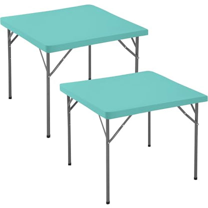 Card Table Covers Square Fitted Tablecloth with Elastic-2 Pack 36x36 Inch | Aqua Blue Spandex Stretch Windproof Washable Folding Card Tablecloths-Outdoor Camping Dining Patio Kitchen Banquet Party - color: Aqua Blue, size: 36'' x 36'' | 2 Pack