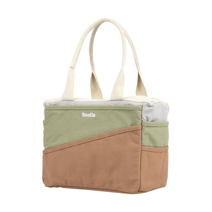 Soolla Studio Bag: Art Supply Storage Organizer & Pottery Tool Bag, Washable Tote, Yarn Bag, Crochet, 30 Pockets, 15+ Colors - color: Good Earth